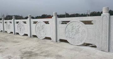 营口芝麻白河道栏杆 石材栏杆