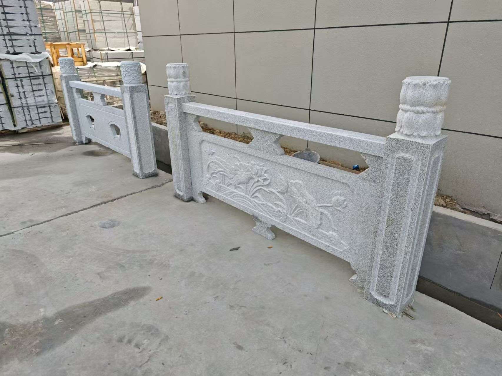 营口芝麻白河道栏杆 石材栏杆